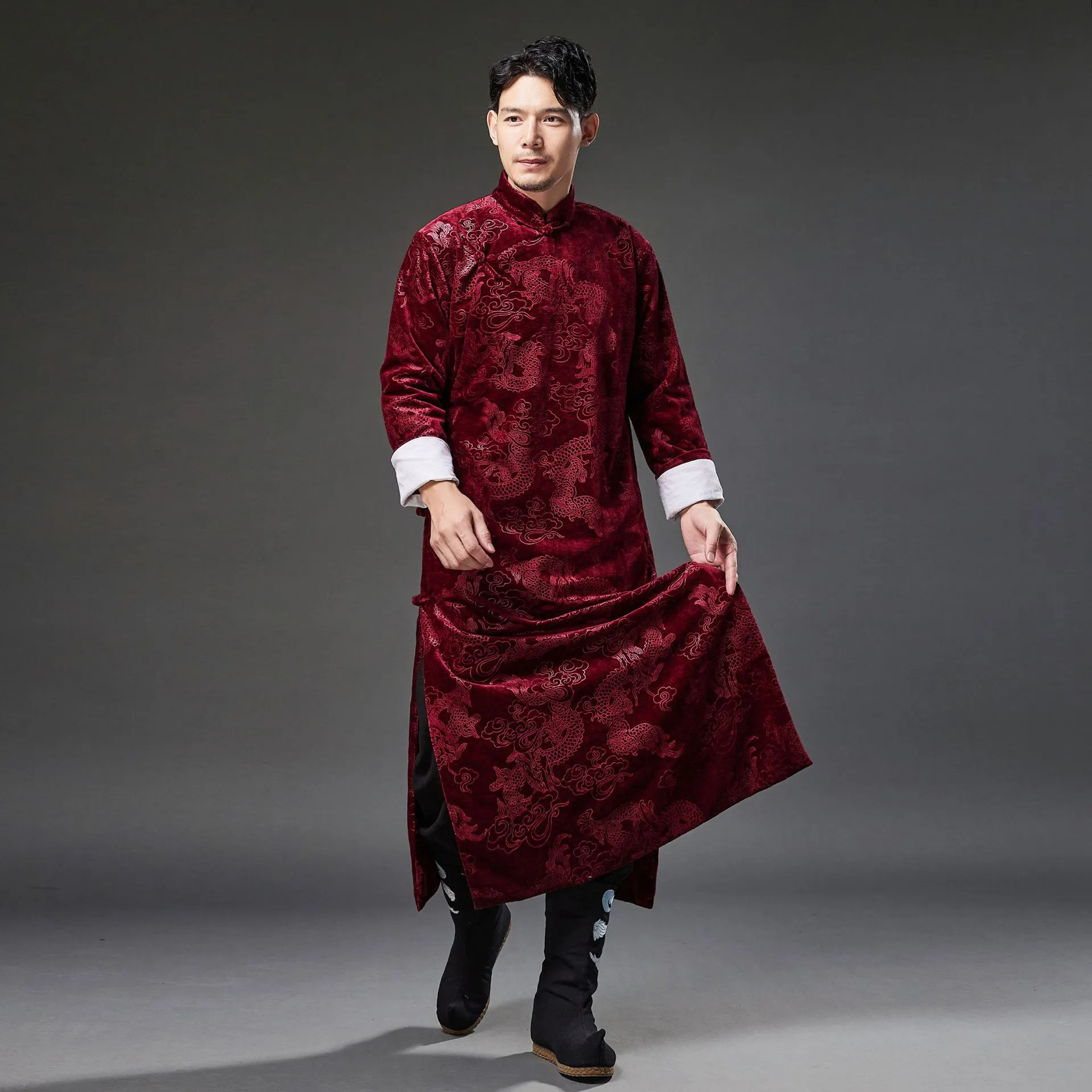 Vêtements ethniques costume Tang fête de mariage orientale cheongsam vintage robe de dragon Hanfu robe traditionnelle pour hommes costume du nouvel an chinois