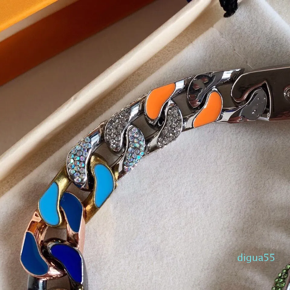 Herren-Kettenarmband Unfading Titanium Steel Crystal Handkette Luxusarmbänder 20cm326r