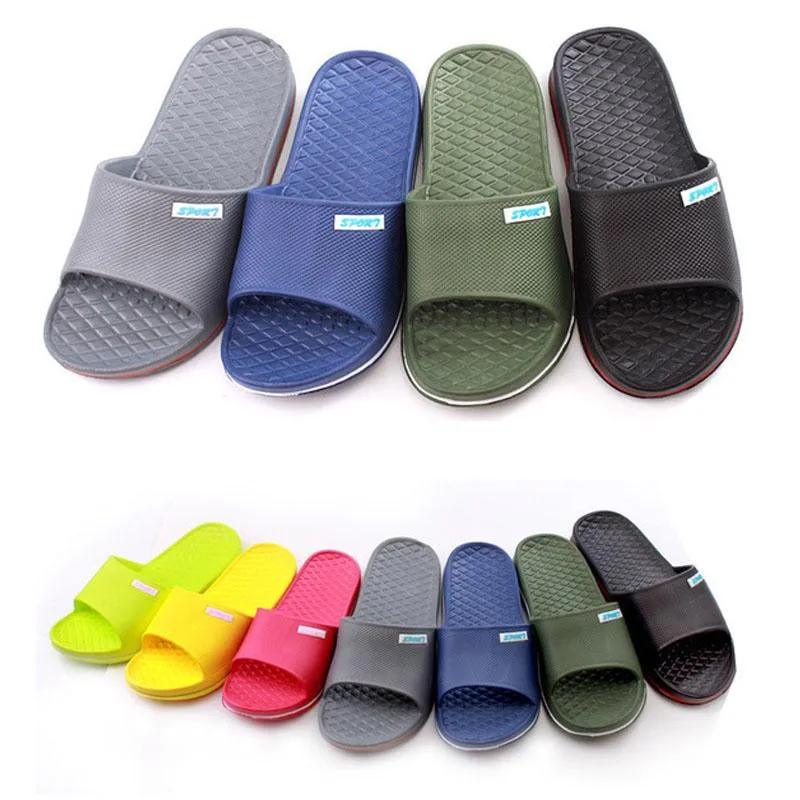 Indoor comfortable soft slippers Men women Non-slip bathroom home shoes Flat EVA Thick sole Slides Women's sandals