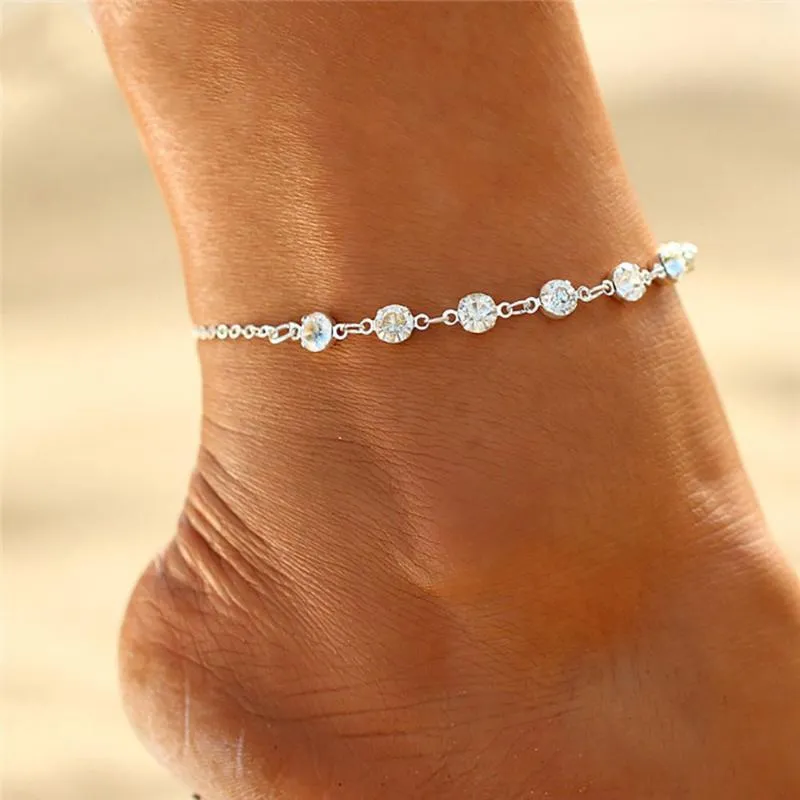 Anklets 디자이너 원래 라인 석 Anklet 보헤미안 스타일 2021 숙녀 패션 비치 발 쥬얼리 선물 소녀를위한