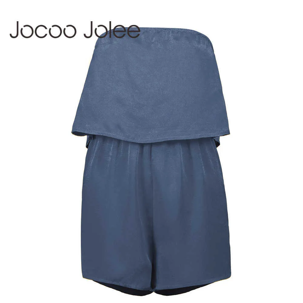 Jocoo Jolee kobiety swobodne ubiór rompers stały kolor elegancki bodycon kombinezon romper kobiet noszenia plażowe 210619