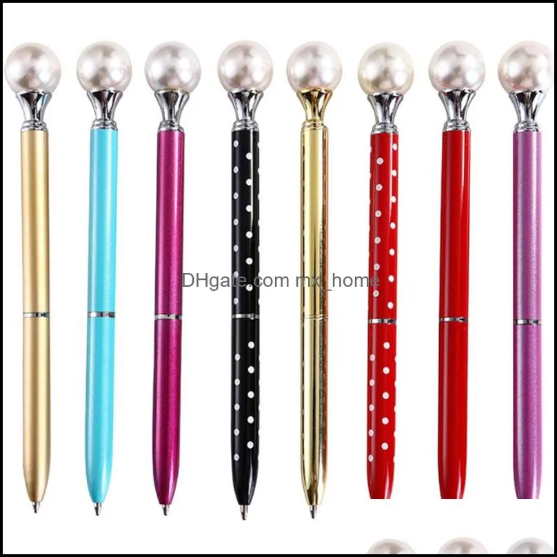 Ballpoint Pens Writing Supplies Office & School Business Industrial Pearl Ball Pen Ballpen Fashion Girl Big Pearls For Stationery Drop Deliv