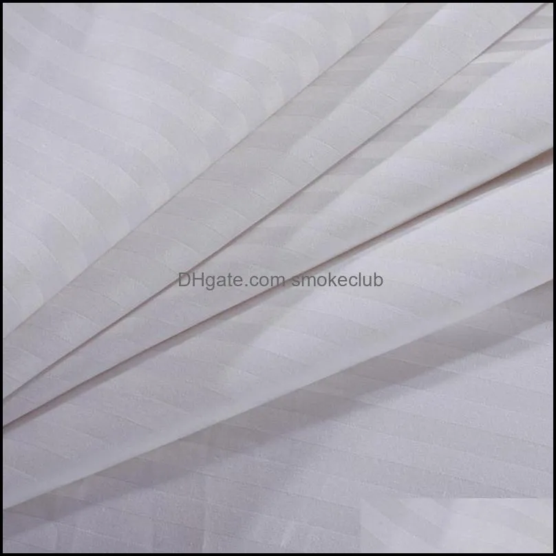 Sheets & Sets 43 Exquisite White Satin Stripes Bedspread Solid Color Flat Sheet For El Home Supplies