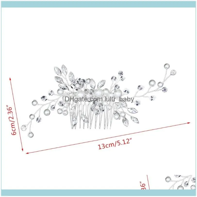 Elegant Wedding Combs for Bride Crystal Rhinestones Pearls Women pins Bridal Headpiece Hair Jewelry Accessories