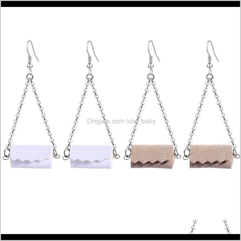 Creative Personalized Tissue Dangle Earrings Simple 3D Tissue Leather Paper Roll Drop Earrings Novelty Funny Paper Towel Earrings for
