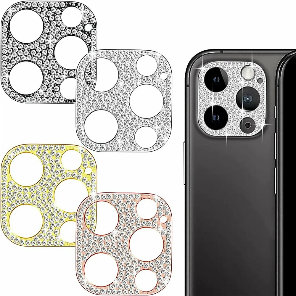 iPhoneのカメラフィルムダイヤモンド強化ガラススクリーンプロテクター15 14 13 12 11 Pro Maxバックレンズ小売ボックスでフルカバーを保護する