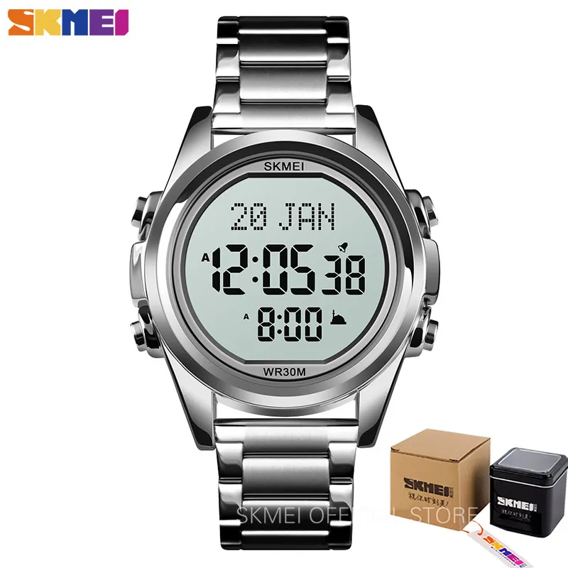 Skmei Digital Watches For Muslim Men Qibla Time Prayer