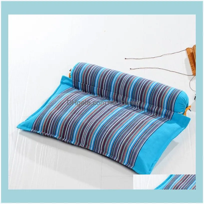 Health Care Buckwheat Husk Neck Support Cervical Protect Stripe Printing Pillows for Gift Travel Bedding Sleeping Pillow 201215