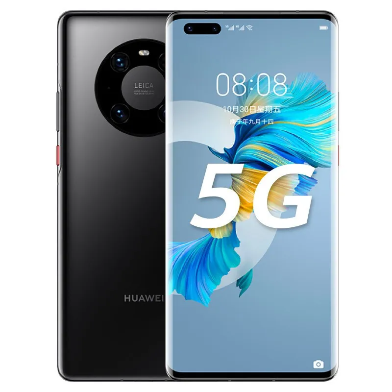 Téléphone portable d'origine Huawei Mate 40 Pro 5G 8 Go de RAM 128 Go 256 Go de ROM Kirin 9000 50MP AI IP58 NFC Android 6,76" Plein écran Face ID Téléphone portable