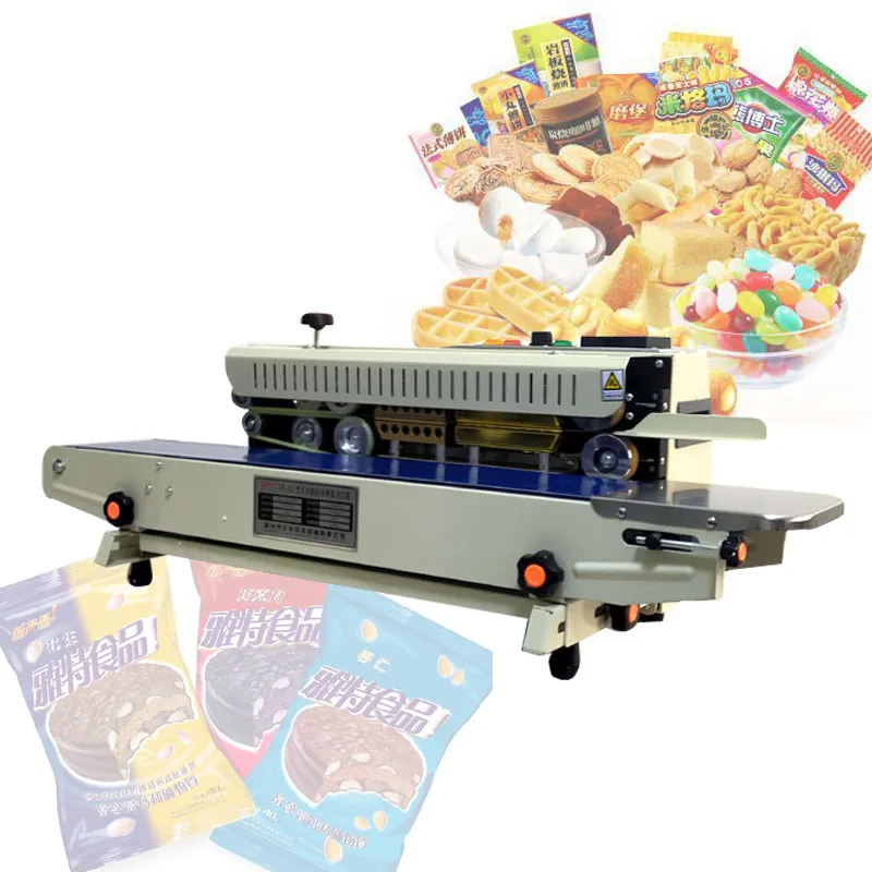 Continuous Sealing Machine Food Plastic Tea Film Aluminum Foil Bag Automatic Sealer 110V 220V