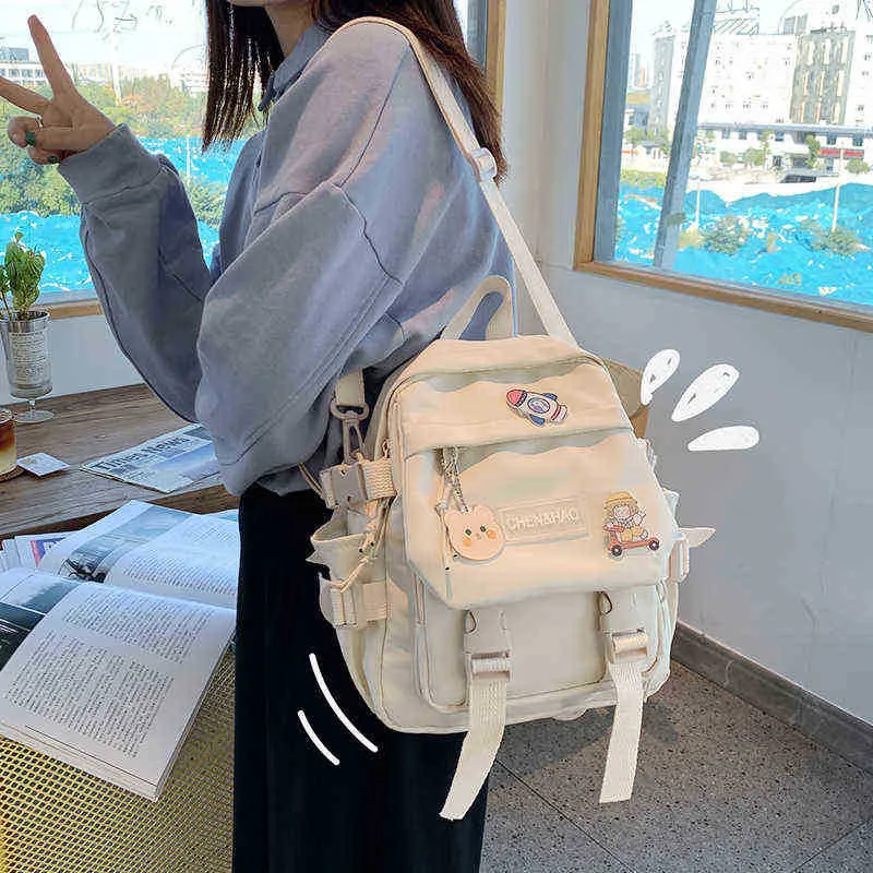 école Petit sac à dos pour femme filles sac en nylon imperméable à l'eau  mode japonais décontracté jeune fille sac Femme mini 202211