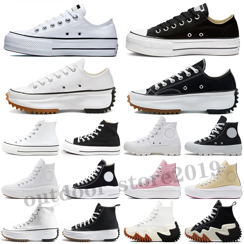 Converse Chuck Taylor All Star Run Star Hike 클래식 캔버스 남자 여자 캐주얼 신발 척 척 큰 눈 운동화 플랫폼 구두 슈 블랙 화이트 블랙 화이트 높은 낮은 망 여성 스포츠 스타 스 니커