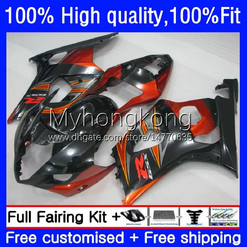 Feedings de Molde de Injeção para Suzuki GSXR1000 GSX-R1000 K3 2003-2004 Bodywork 25No.40 GSXR 1000 CC 1000CC 2003 2004 GSXR-1000 03 04 Motocicleta OEM Bodys Orange Black