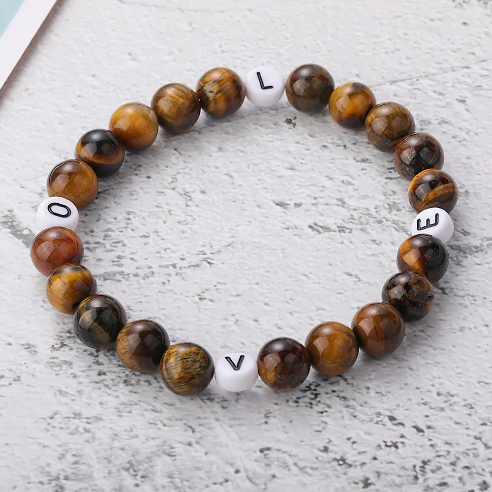 8mm Tiger Eye Corals Strand Bransoletki Modlitwa Chakra Leczniczy Medytacja Turkusowy Natuarl Kamień Joga Kobiety Mężczyźni Biżuteria Hurt