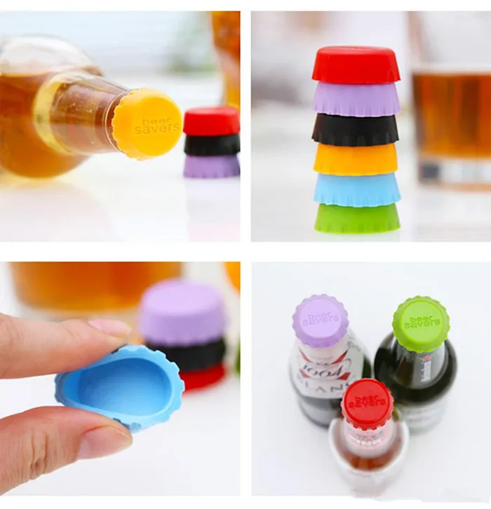 Silicone drinkware lid Bottle Cap Tops Wine Caps Saver Beer Bottles Lids Silica Gel Reusable Stopper cover Hat Ship Free