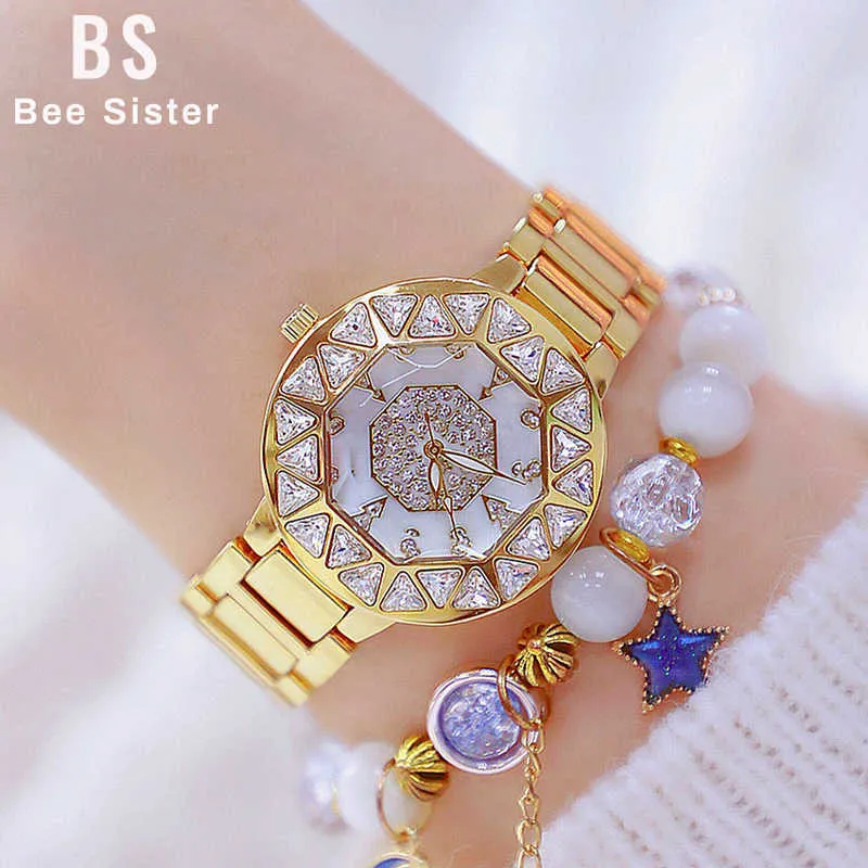 女性の腕時計高級ブランドデザイナーカジュアルレディース時計ステンレス鋼ゴールド腕時計女性モントトレフェムミ210527