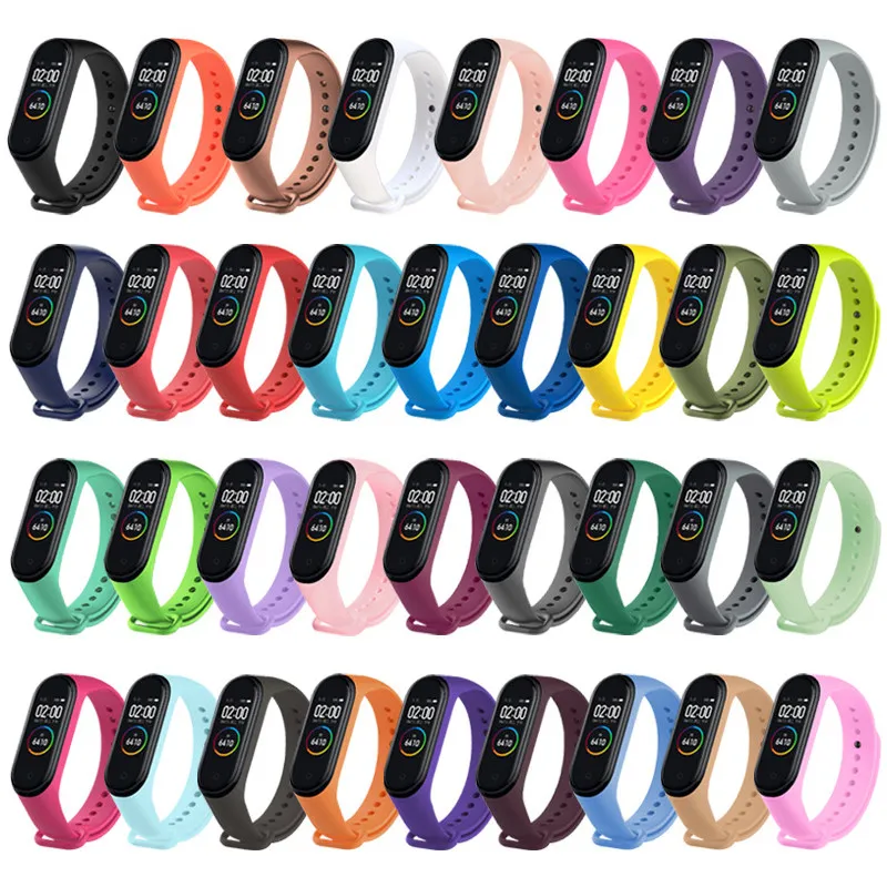 Bracelet de remplacement en Silicone coloré pour Xiaomi Mi Band 3/4/5/6, accessoires