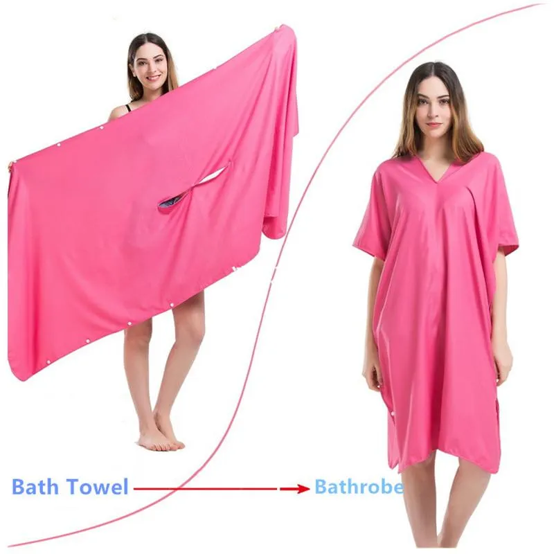Asciugamano Assorbimento d'acqua rapido Accappatoio da bagno a duplice uso Movimento yoga Asciugamani portatili da spiaggia per adulti all'aperto 200x80 cm