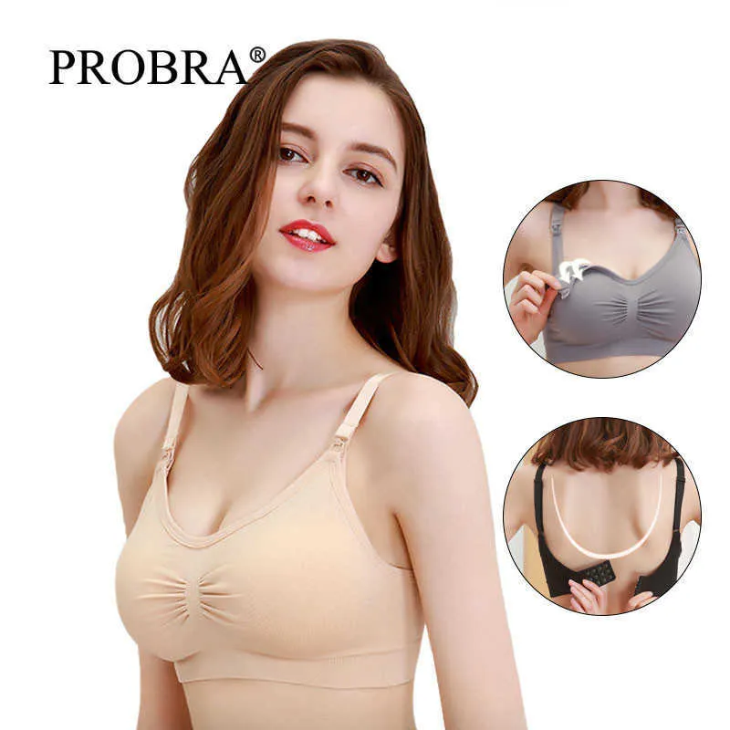 2Pcs/Sets Breast Bras Top For Feeding Without Underwire Maternity Pregnant Nursing Cotton Clothes Women Front Back soutien gorge Y0925