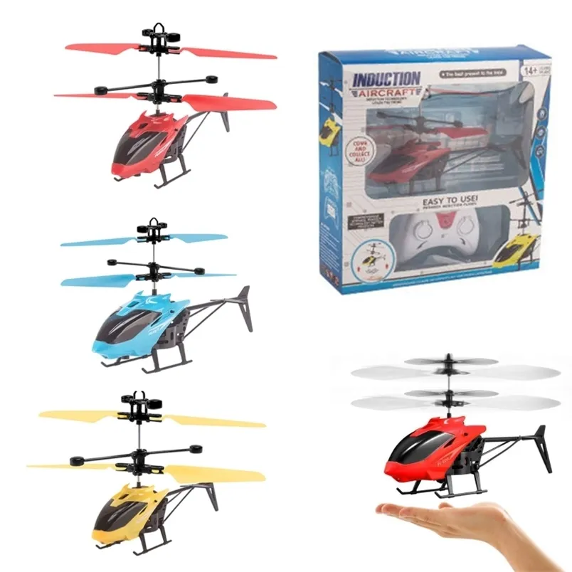 OOTDTY Handinduktions-Fernbedienungshubschrauber mit Licht, Kinderspielzeug, cooler Junge, Geschenk-Tropfen 211104