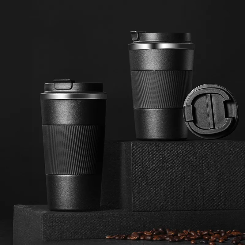 Edelstahl 13oz/17oz vakuumisolierte Tasse Thermosbecher Kaffeetassen Tragbare Werbegeschenke Suppentassen Einhändig zu öffnender Deckel Reisen TH0018