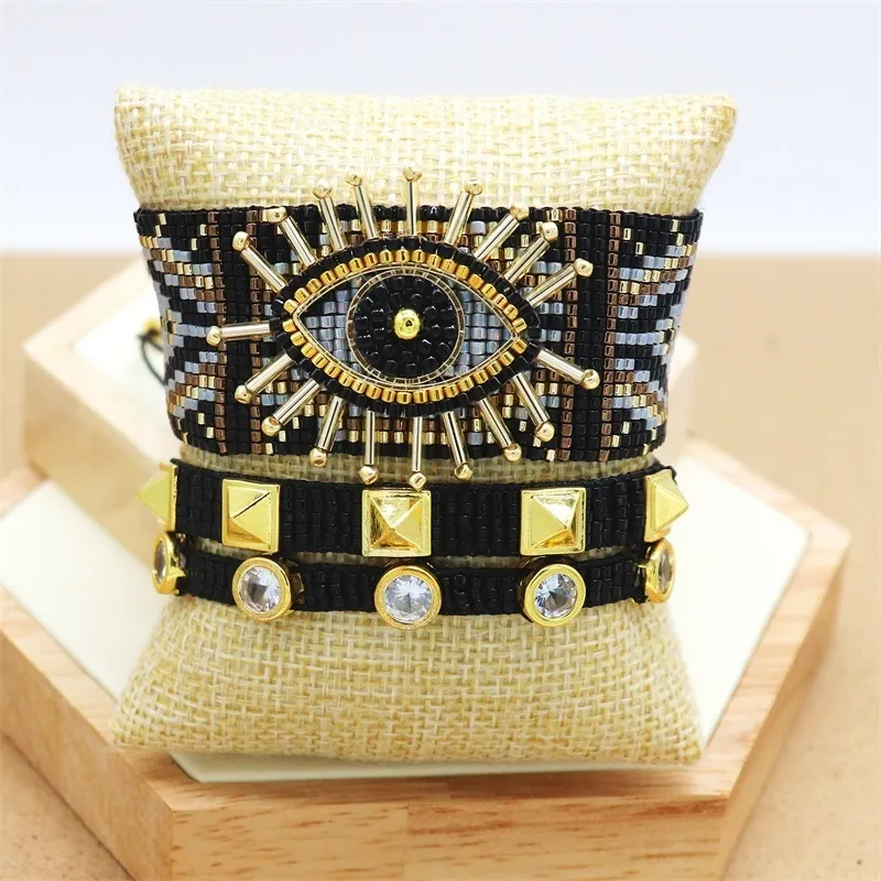 Bransoletka Zhongvi Dla Kobiet Turecki Zły Eye Bransoletki Miyuki Pulseras Mujer Kryształ Biżuteria Koraliki Handmade Loom Armband