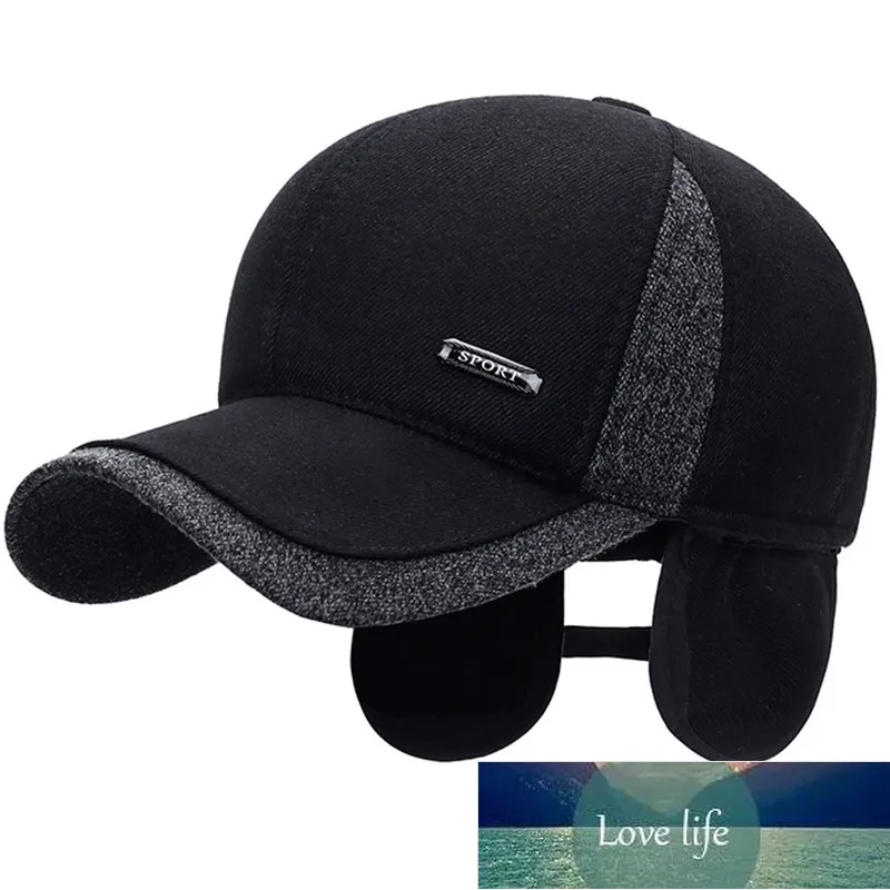 New Warm Mens Winter Wool Berretto da baseball Paraorecchie Cappelli Snapback di marca Cappellino aderente in cotone Gorra Hombre Trucker Cap Prezzo di fabbrica design esperto Qualità Ultimo