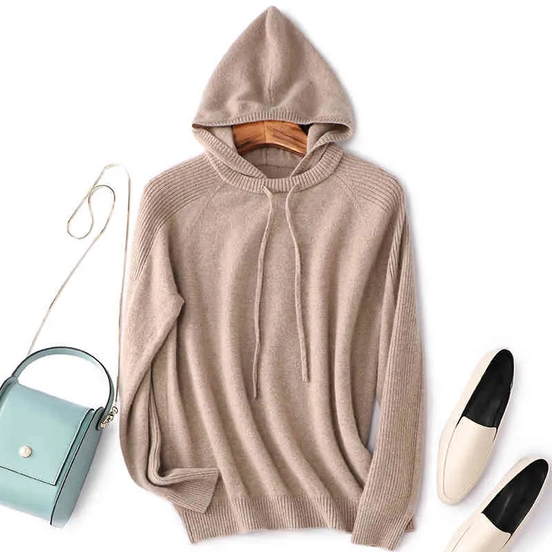 Women's Sweaters Autumn and winter hoodie fashion cashmere sweater 100% pure CNQG
