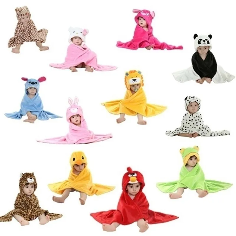 Disegni Modello animale con cappuccio Mantello Accappatoio per bambini / Asciugamano per bambini dei cartoni animati / Personaggio Accappatoio per bambini / Asciugamano da bagno Y200429