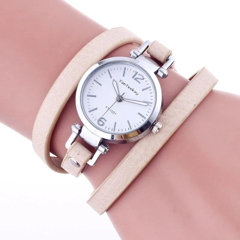 Zegarek na rękę długi pasek do kręty bransoletki zegarek damskie kwarc kwarcowy prosta moda skóra