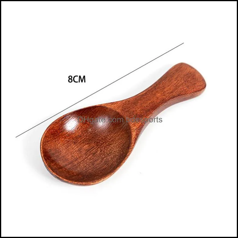 Small Wooden Salt Spoons Solid Wood Condiments Spoon Handmade Honey Teaspoon Seasoning Sugar Coffee Tea Jam Mustard Ice Crea249I