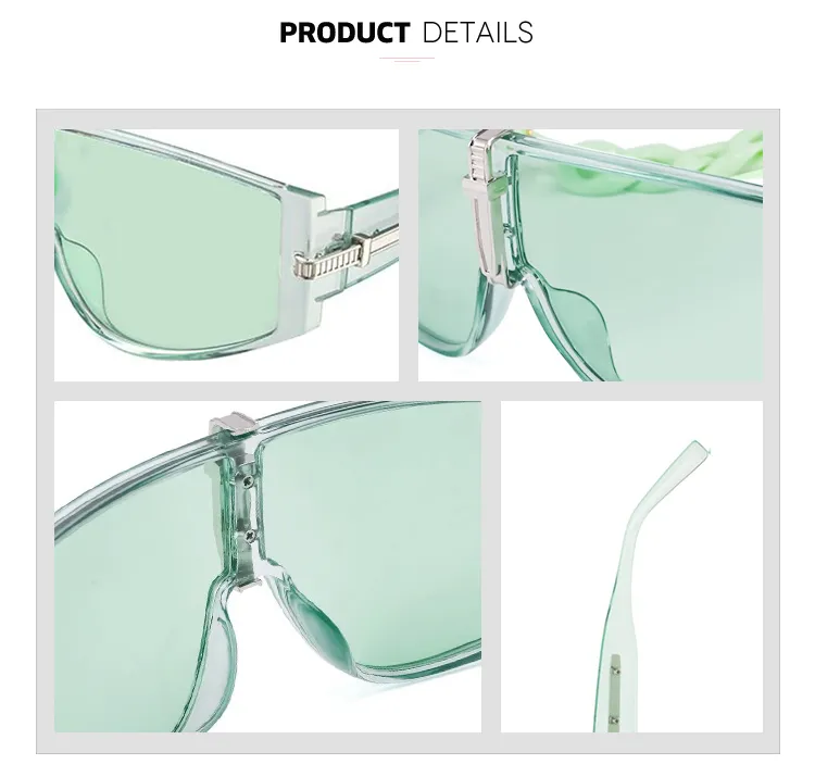 3324 Cheap fashion trend women's clear frame sunglass with chains
