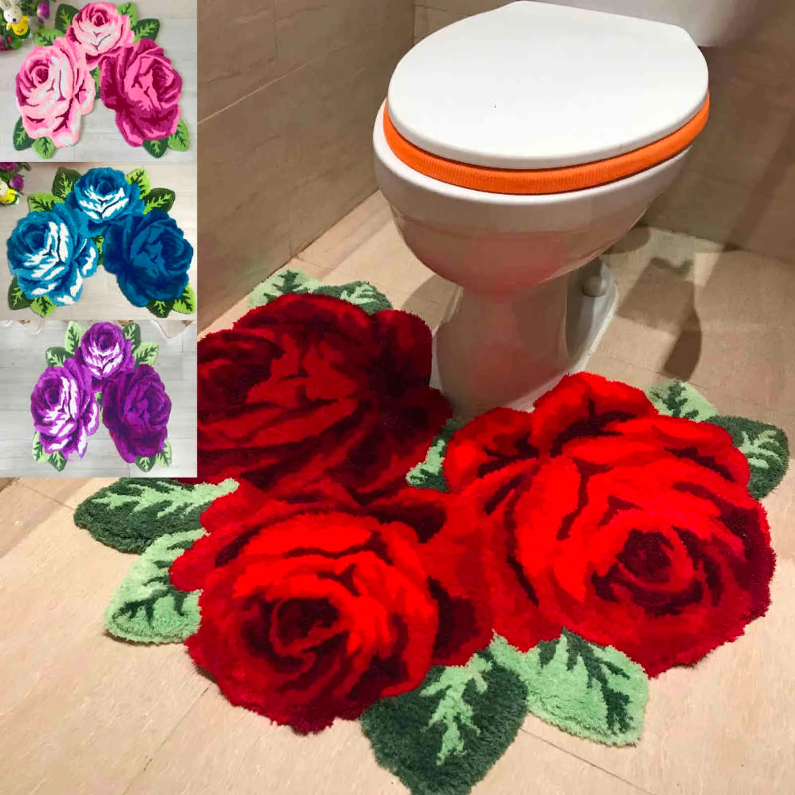 arrival beautiful and soft rose rug for bathroom rose rug for stool rug for stool 211109