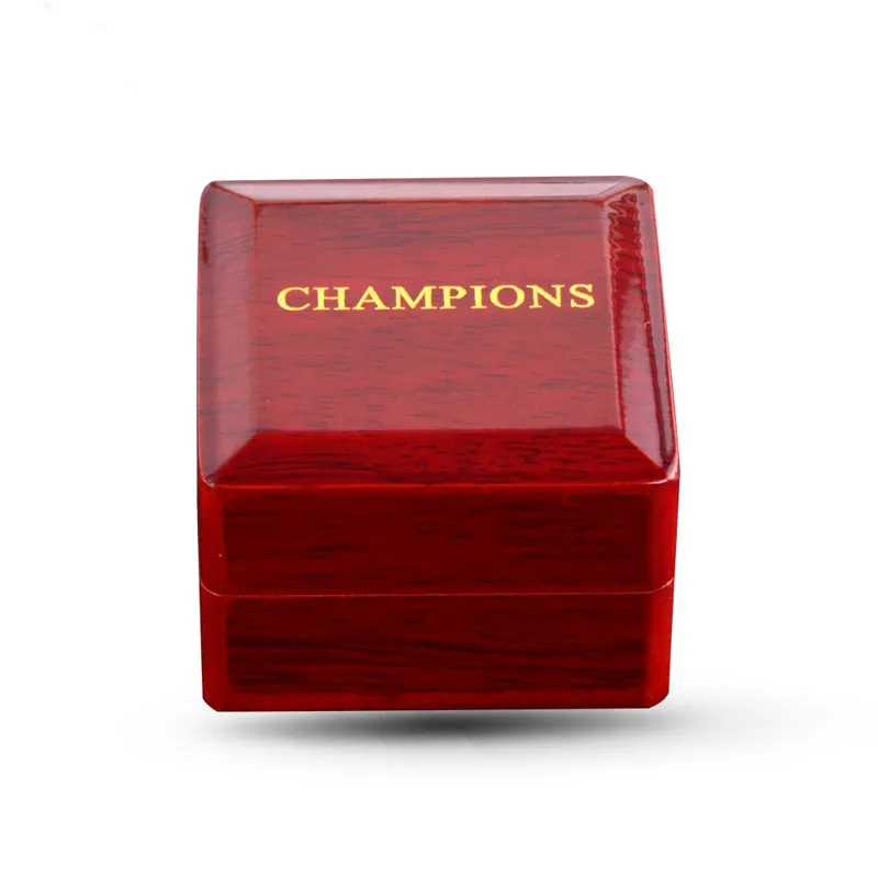 Trä ringbox med metall gångjärn mästerskap ring för engagemang, förslag eller speciella tillfällen med vit insats (1 hål)