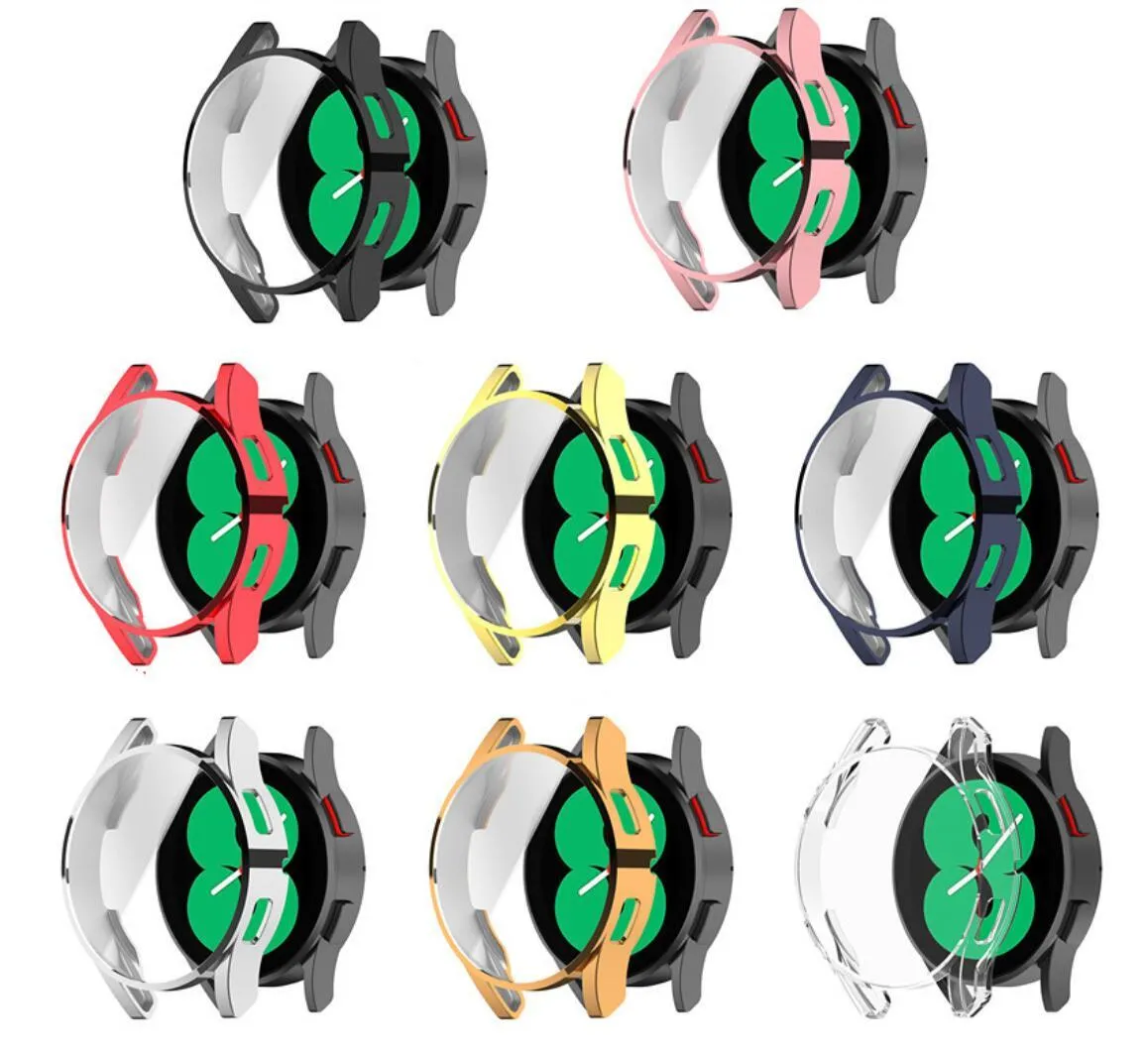 Estojo protetor para Samsung Galaxy Watch 4 40 mm 44 mm, capa de TPU macio protetor de tela cheia para Galaxy Watch4 acessórios