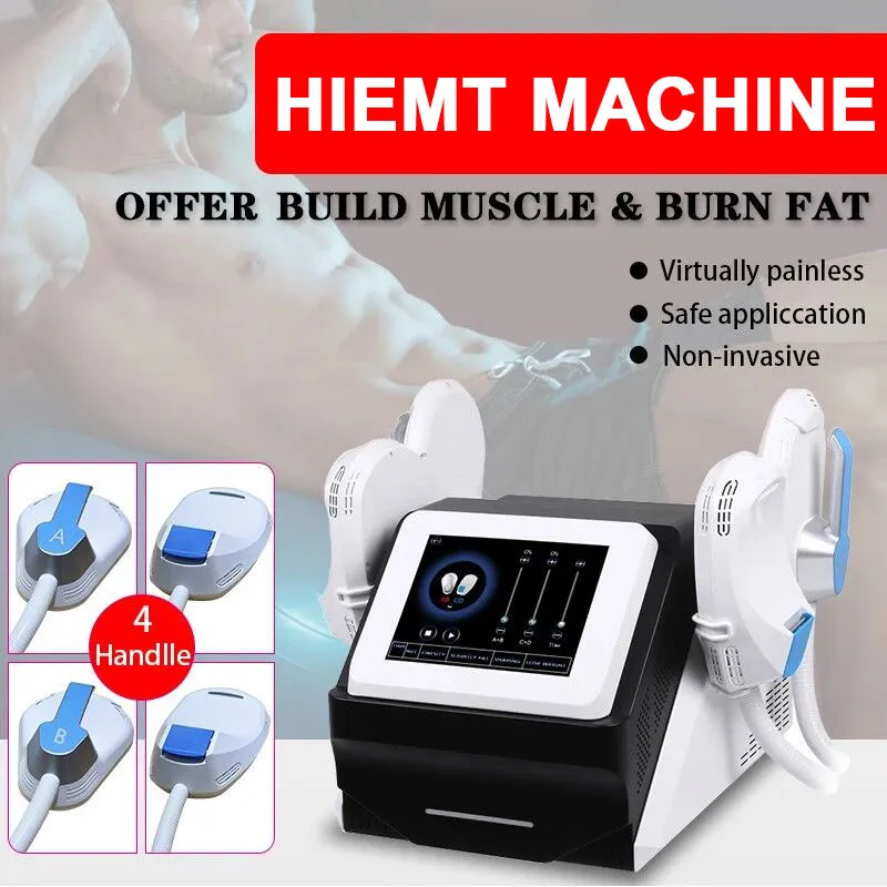 Non-invasive 4 handles body shape cellulite reduction weight loss body build slimming sculpting muscle stimulator HIEMT body contouting ems Machine