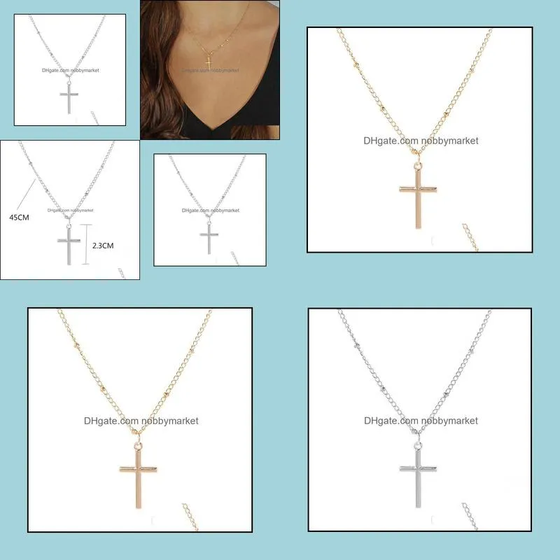 Gold Chain Cross Necklace Small Gold Cross Religious Jewelry