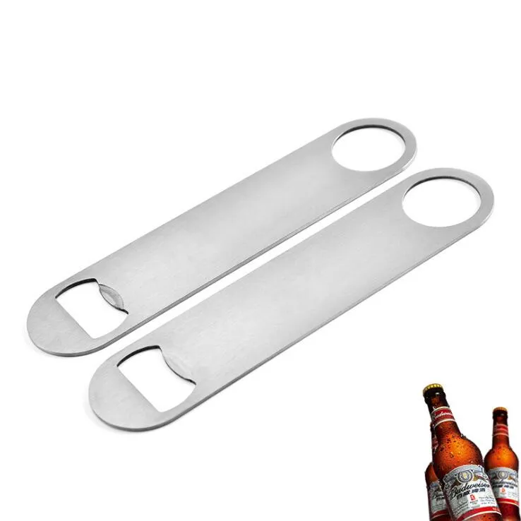 Stort platta rostfritt stål ölflasköppnare Flaskor Cap Bar Blade Opener Tool Multi-Function Bottle Opener