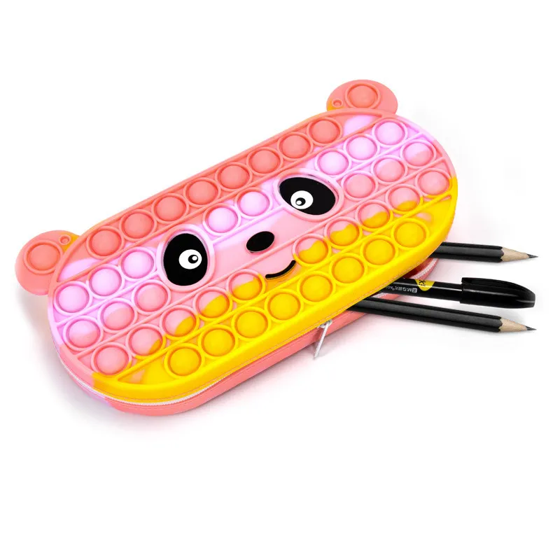 LADVCORP Large Pop Pencil Pen Case for Girls, Big Capacity Pencil Pouch  Cute Pop Pen Bag for Girls Christmas Gifts, Teens Silicone Pop Pencil Box