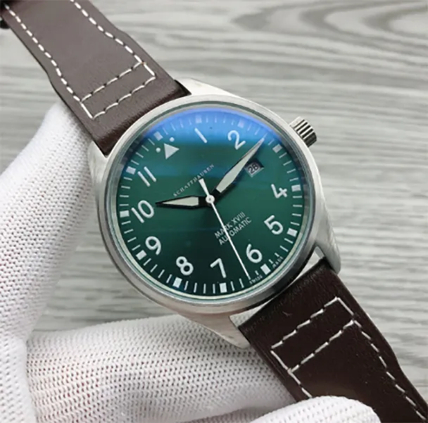 Luxus-News Herrenuhren, hohe Qualität, automatisch, mechanisch, Edelstahl, schwarzes Leder, einfach, 41 mm, Pilotenuhr, Mark XVIII, Outdoor, IW327012