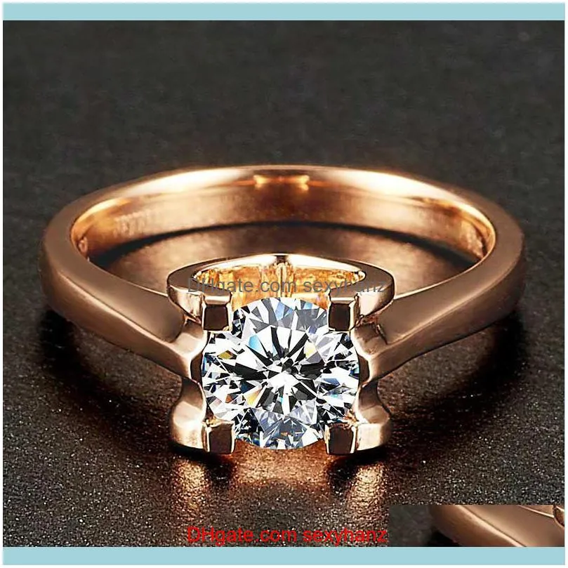 Silver Classic Created Moissanite Jewelry Wedding Rings For Women 3 Colors Engagement Ring Wholesale Gifts Cluster