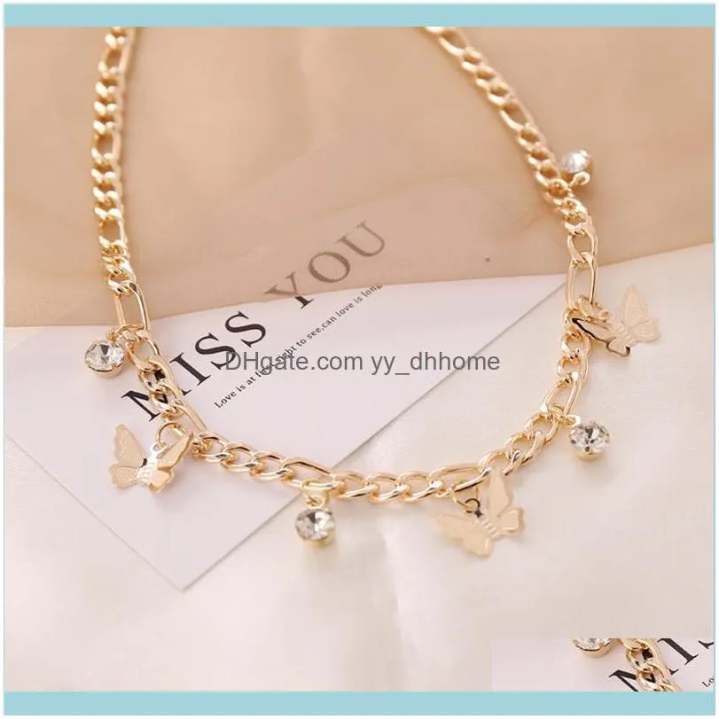 Chokers European And American Butterfly Rhinestone Simple Necklace Fashion Creative Metal Choker Women