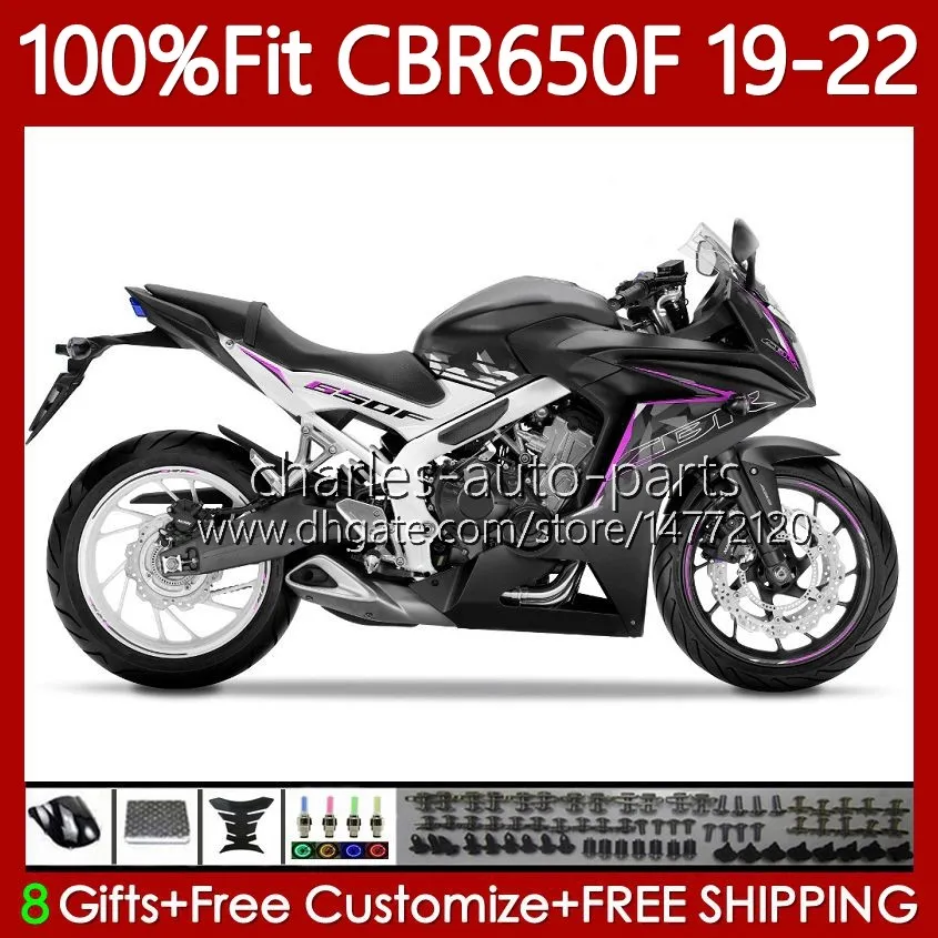 OEM Carene Iniezione Per HONDA CBR-650F CBR 650 CC CBR650 F CBR650F 19 20 21 22 Carrozzeria Nero Opaco 110No.58 650CC CBR 650F 2019 2020 2021 2022 CBR-650 2019-2022 Corpo