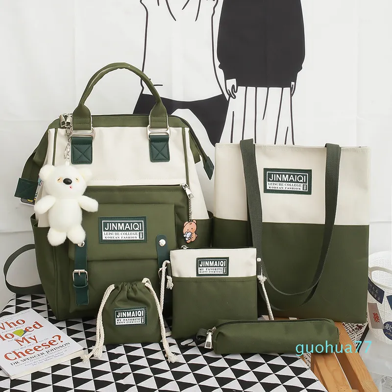 Canvas schoolbag fashion leisure Women\'s bag Distributor Girl Fashion Leisure Canvas Backpack Book School  main image 4