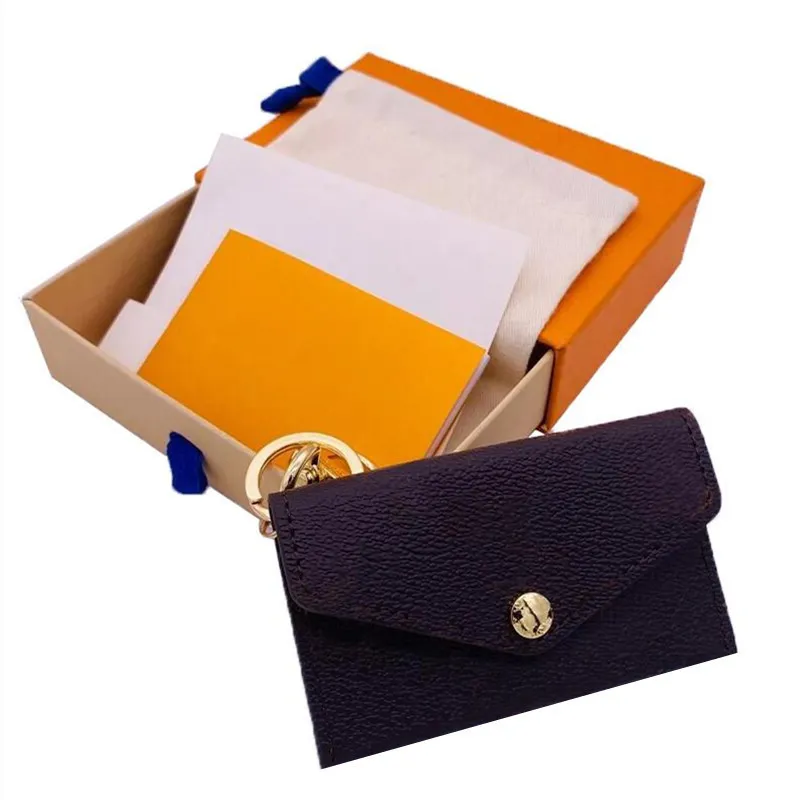 Premium märke nyckelväska premium läder högkvalitativ klassisk kvinnlig nyckelhållare myntväska liten lädernyckelväska med låda Gratis leverans