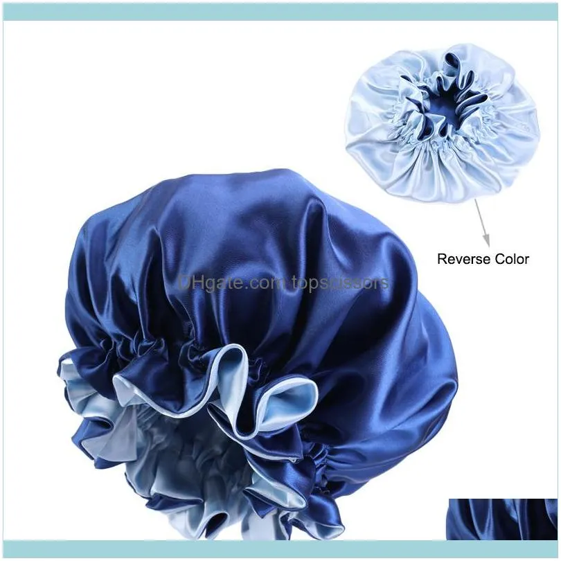 Mommy And Me Kid Satin Bonnet Double Layer Women Night Sleeping Cap Children Head Cover Hair Accessories Reversible Silky Bonnet1