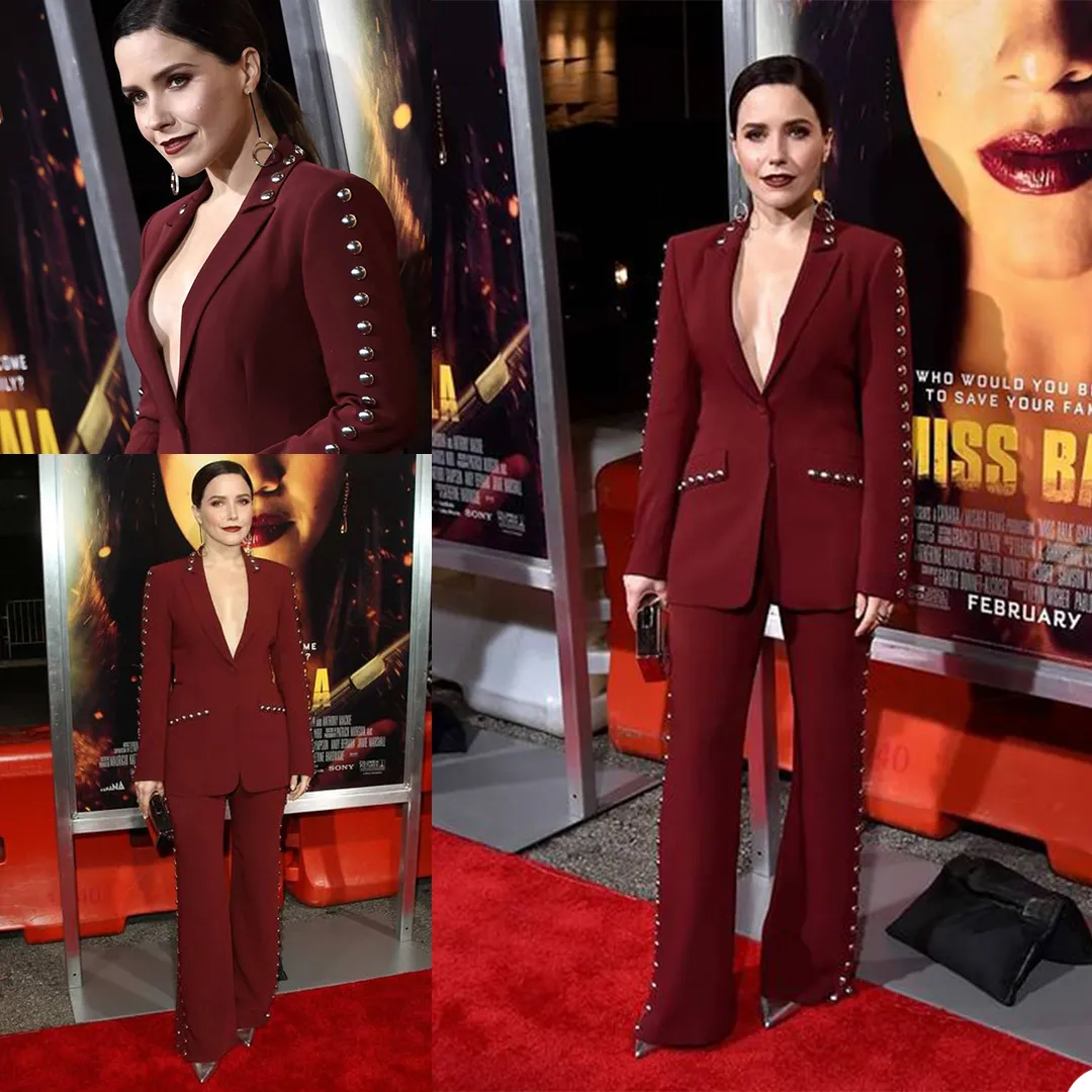 Red Carpet Womens Tuxedo Costume Female Tuxedos Women's Burgundy