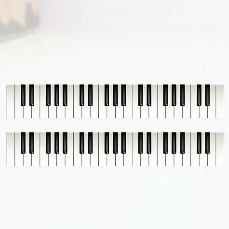 Stickers Muraux 2pcs Touches De Piano Escalier Amovible Auto-Adhésion DIY Étanche Décoratif Pour La Maison (18x116c