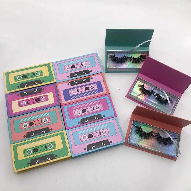 2021 New Arrivals Custom Lashbox Packaging Hard Magnetic Cassette 25mm 3D Mink Eyelash Real Mink Eyelashes Vendor
