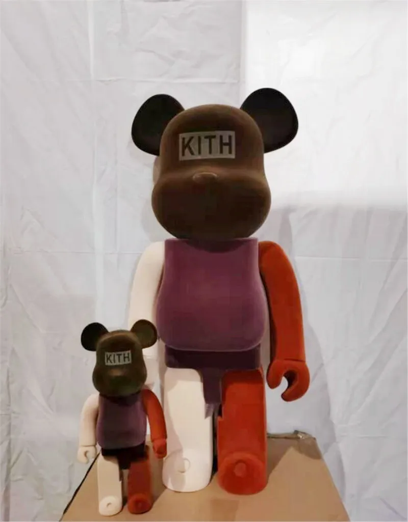 Newest 1000% 70CM and 400% 28CM Bearbrick The Flocking KITH Fashion bear figures Toy For Collectors Bearbrick Art Work model decoration toys